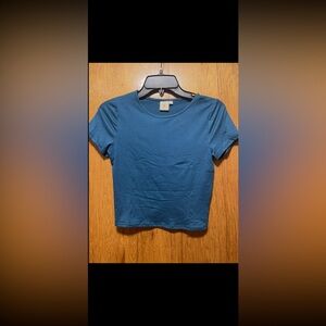 Bozzolo Blue Short Sleeve Women's Top